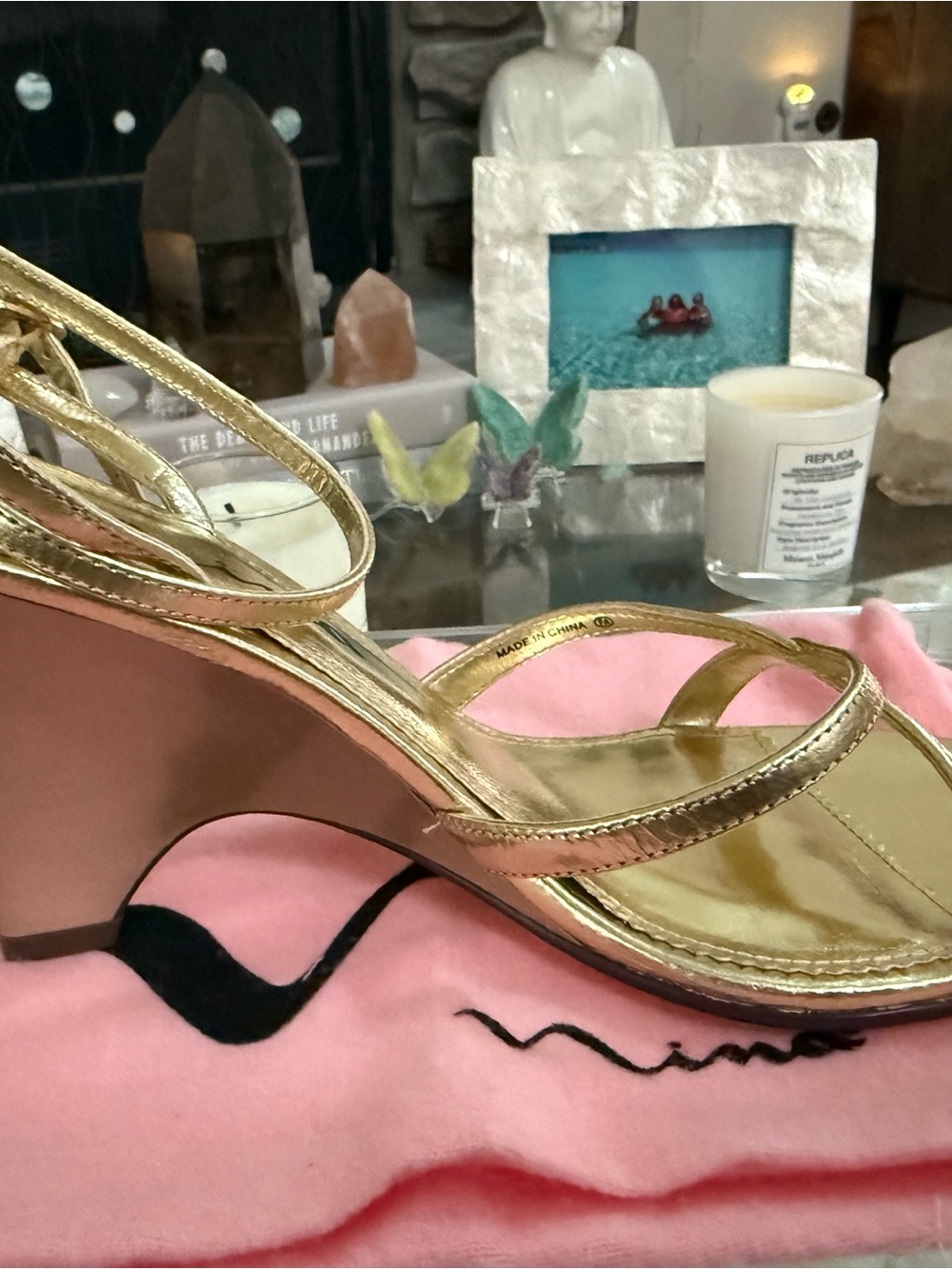 Nina Metallic Gold Strappy Heeled Sandals - Picture 6 of 6